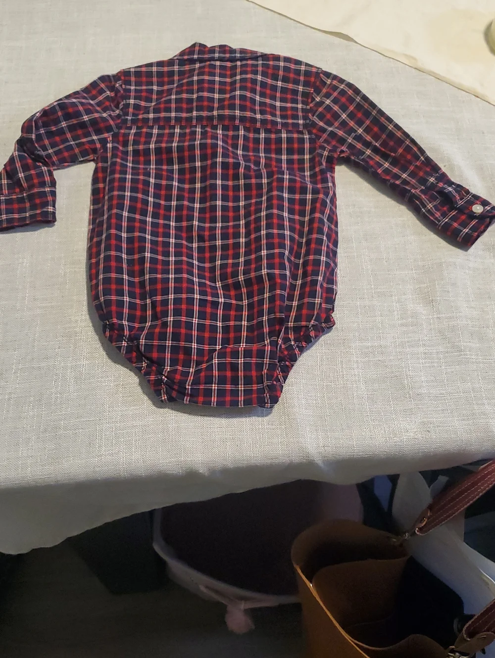 OshKosh B'gosh Navy and Red Plaid Baby Shirt, Size 12-18 M